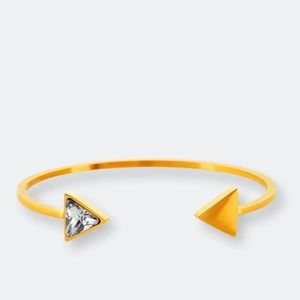 Gold CZ Crystal Arrow Cuff Bangle Bracelet NEW